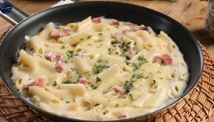 Receita de Macarrão ao Creme de Batata e Bacon