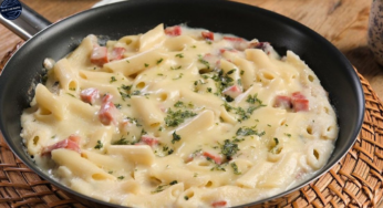 Receita de Macarrão ao Creme de Batata e Bacon