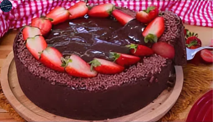 Receita de Torta de Chocolate com Morango