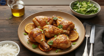Receita de Coxa de Frango ao Molho de Laranja