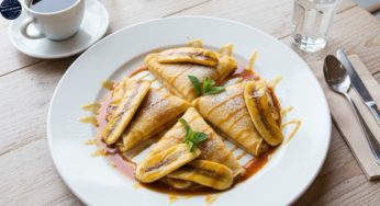 Receita de Crepe com Banana Caramelizada