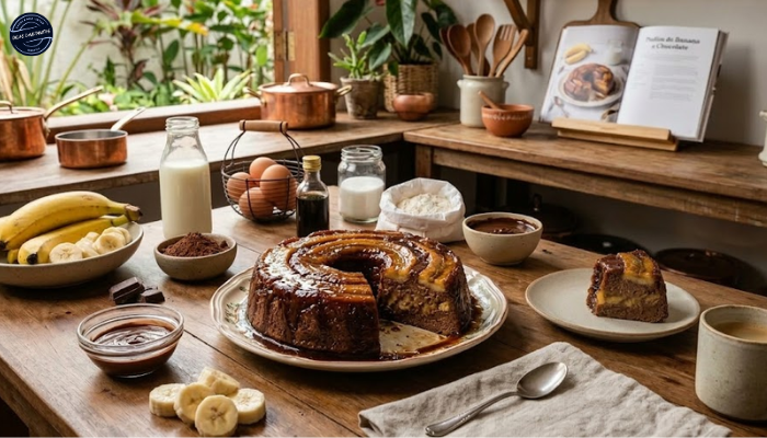 Receita de Pudim de Banana e Chocolate;